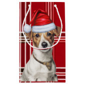 Jack Russell Terrier Red Holiday heeft Kerstmis ge Klein Cadeauzakje (Achterkant)