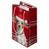 Jack Russell Terrier Red Holiday heeft Kerstmis ge Klein Cadeauzakje (Voorkant Gekanteld)