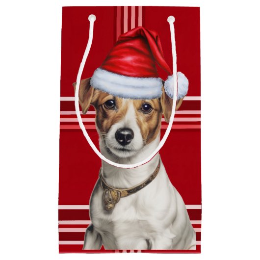 Jack Russell Terrier Red Holiday heeft Kerstmis ge Klein Cadeauzakje (Voorkant)