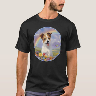 Jack Russell Terrier Regenboogbrug Vlinder Hond T-shirt