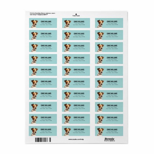 Jack Russell Terrier Return Address Labels (Full Sheet)