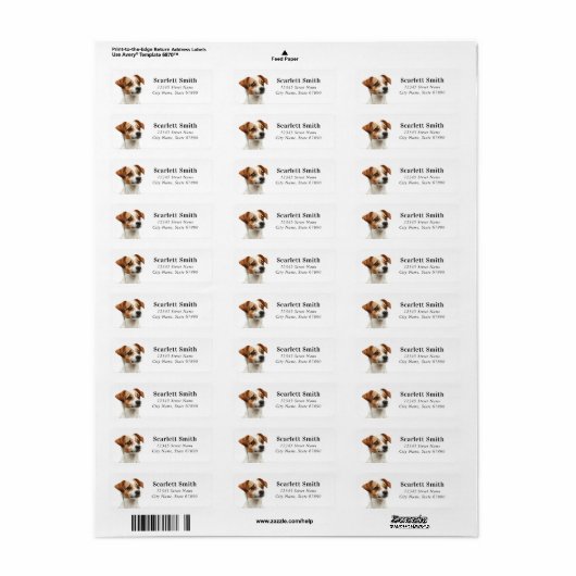 Jack Russell Terrier Return Address Labels (Full Sheet)