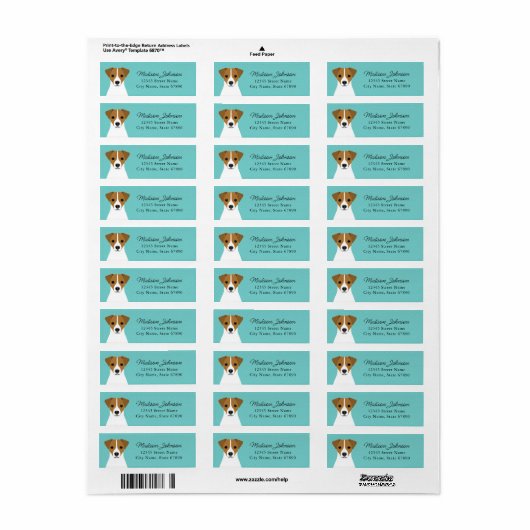 Jack Russell Terrier Return Address Labels (Full Sheet)