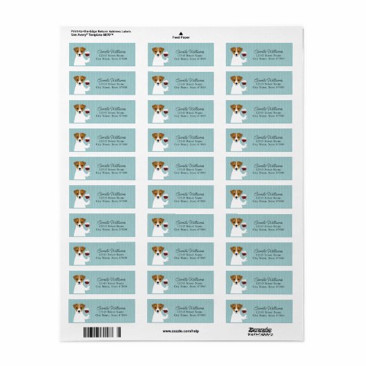 Jack Russell Terrier Return Address Labels (Full Sheet)
