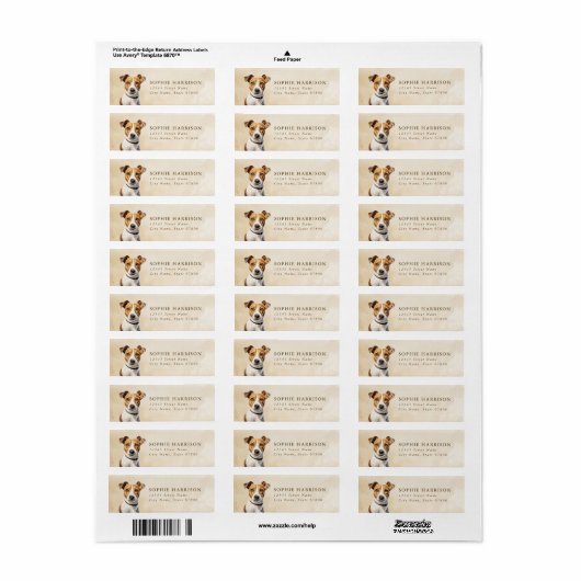 Jack Russell Terrier Return Address Labels (Full Sheet)