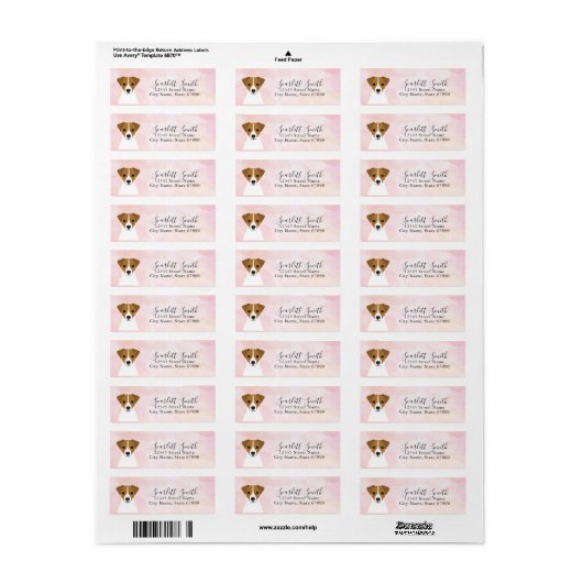 Jack Russell Terrier Return Address Labels (Full Sheet)