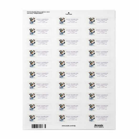 Jack Russell Terrier Return Address Labels (Full Sheet)