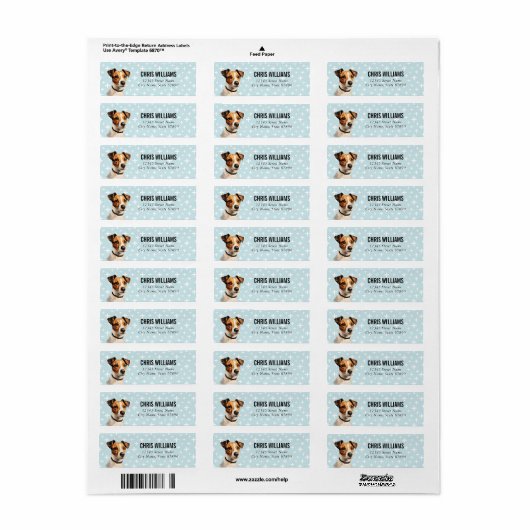 Jack Russell Terrier Return Address Labels (Full Sheet)