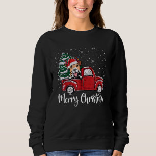 Jack Russell Terrier Rode Truck Kerstboom Kerstmis Trui