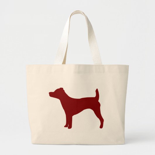 Jack Russell Terrier (rood) Grote Tote Bag (Voorkant)