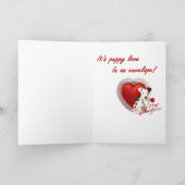 Jack Russell Terrier Rose and Hearts Valentine Feestdagen Kaart (Binnen)
