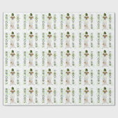 Jack Russell Terrier Santa Dog Green Kerstmis Cadeaupapier (Vlak)