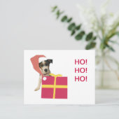 Jack Russell Terrier Santa Hat Feestdagenkaart (Staand voorkant)