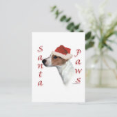 Jack Russell Terrier Santa Paws Feestdagenkaart (Staand voorkant)