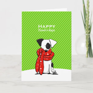 Jack Russell Terrier Scarf Green Modern Kerstn Feestdagen Kaart