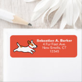 Jack Russell Terrier Schattigee Cartoon Retouradre Etiket (Insitu)