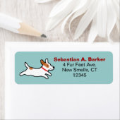 Jack Russell Terrier Schattigee Cartoon Retouradre Etiket (Insitu)