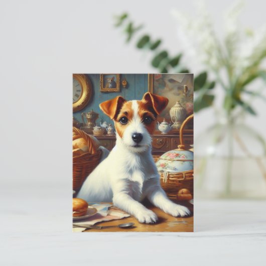  Jack Russell Terrier Schilderij Briefkaart (Staand voorkant)