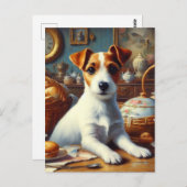  Jack Russell Terrier Schilderij Briefkaart (Voorkant / Achterkant)