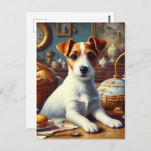  Jack Russell Terrier Schilderij Briefkaart (Voorkant / Achterkant)