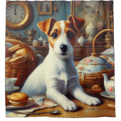 Jack Russell Terrier Schilderij Douchegordijn (Voorkant)