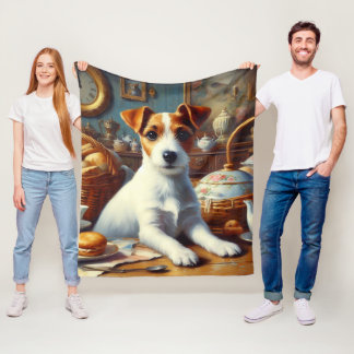 Jack Russell Terrier Schilderij Fleece Deken
