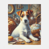 Jack Russell Terrier Schilderij Fleece Deken (Voorkant)