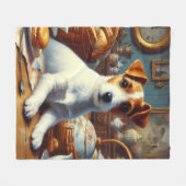 Jack Russell Terrier Schilderij Fleece Deken (Voorkant (Horizontaal))