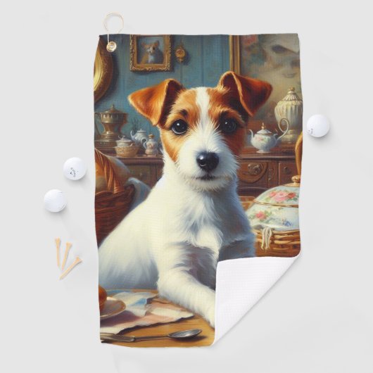 Jack Russell Terrier Schilderij Golfhanddoek (Insitu)