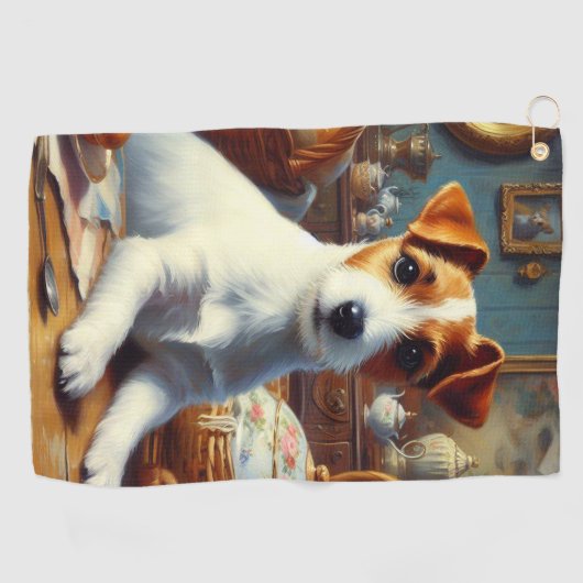  Jack Russell Terrier Schilderij Golfhanddoek (Horizontaal)