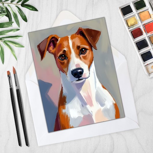 Jack Russell Terrier Schilderij Hond Huisdier Kaar