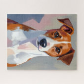 Jack Russell Terrier Schilderij Hond Huisdier Legpuzzel (Horizontaal)