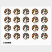  Jack Russell Terrier Schilderij Ronde Sticker (Vel)