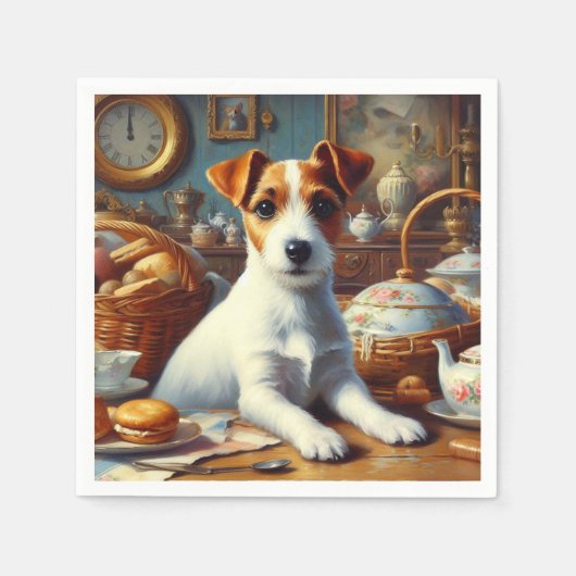  Jack Russell Terrier Schilderij Servet (Voorkant)