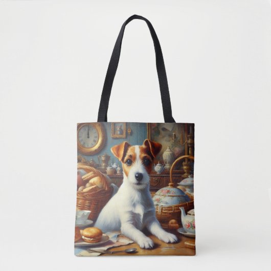 Jack Russell Terrier Schilderij Tote Bag (Voorkant)