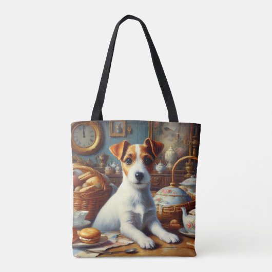 Jack Russell Terrier Schilderij Tote Bag (Achterkant)