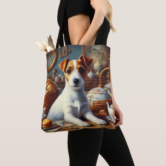  Jack Russell Terrier Schilderij Tote Bag (Dichtbij)