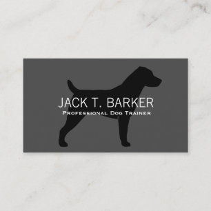 Jack Russell Terrier Silhouette Black op Grey Visitekaartje