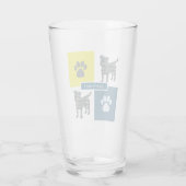 Jack Russell Terrier Silhouette Dog & Paw Y&B Grid Glas (Achterkant)