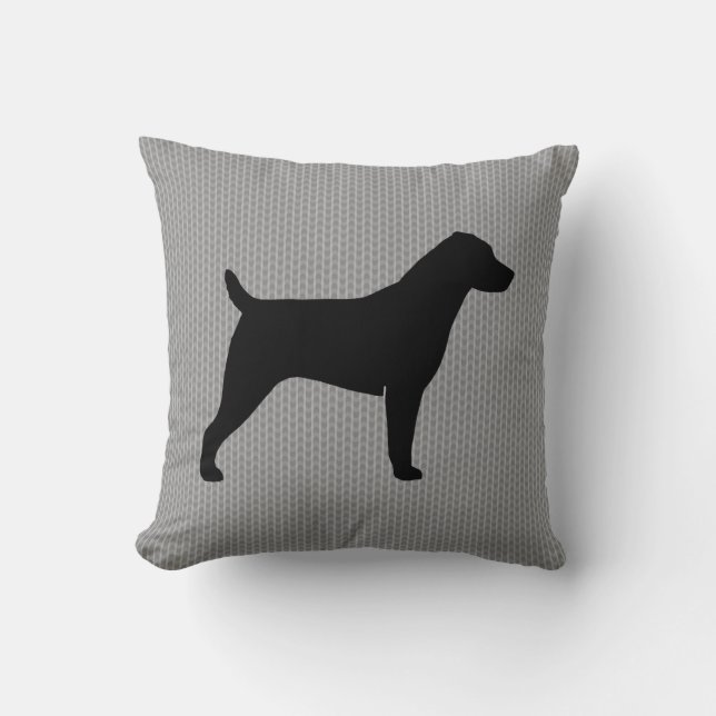 Jack Russell Terrier Silhouette Kussen (Voorkant)