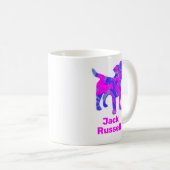 Jack Russell Terrier Silhouette Pink & Blue Koffiemok (Voorkant rechts)