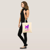 Jack Russell Terrier Silhouette Pink & Blue Tote Bag (Voorkant (model))