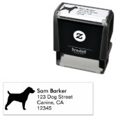 Jack Russell Terrier Silhouette retouradres Zelfinktende Stempel (In situ)