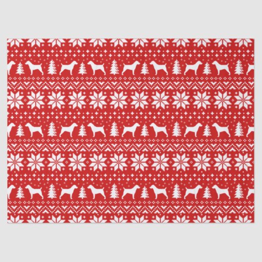 Jack Russell Terrier Silhouettes kerst Pattern Tissuepapier (Voorkant)