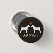Jack Russell Terrier Silhouettes met hart Ronde Button 3,2 Cm (Voorkant /achterkant)