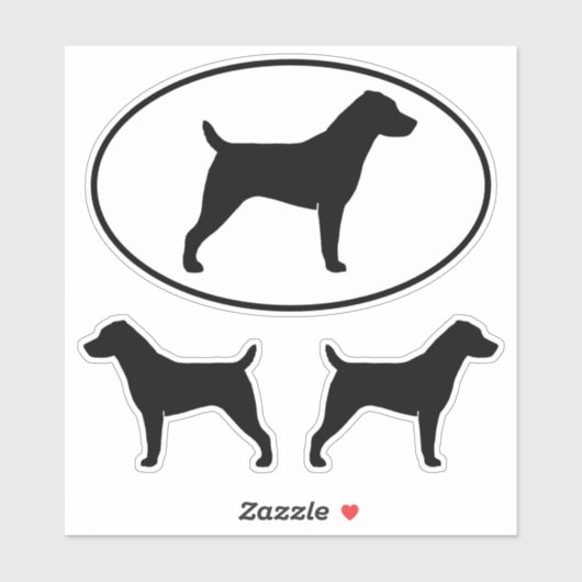 Jack Russell Terrier Silhouettes Vinyl Sticker Set (Vel)