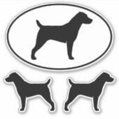 Jack Russell Terrier Silhouettes Vinyl Sticker Set (Voorkant)