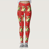 Jack Russell Terrier Sinterklaas Kerstmis Leggings (Voorkant)