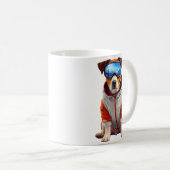 Jack Russell Terrier Ski Dog Art – Cute Winter Dog Koffiemok (Voorkant rechts)