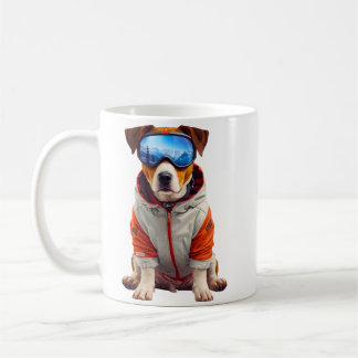 Jack Russell Terrier Ski Dog Art – Cute Winter Dog Koffiemok